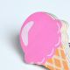 Handmade Pine Wood Pink Ice Cream Kids Knob